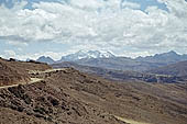 Puna landscape, the sacred mountain of Ausangate is visible on the background